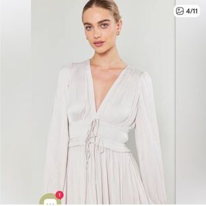 Current Air Cream Pleated Dress